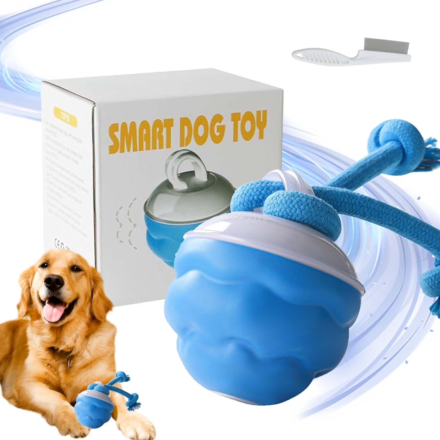 Automatic Moving Dog Ball - Intelligentes Hundespielzeug, Automatisch Beweglicher Ball, Wiederaufladbarer