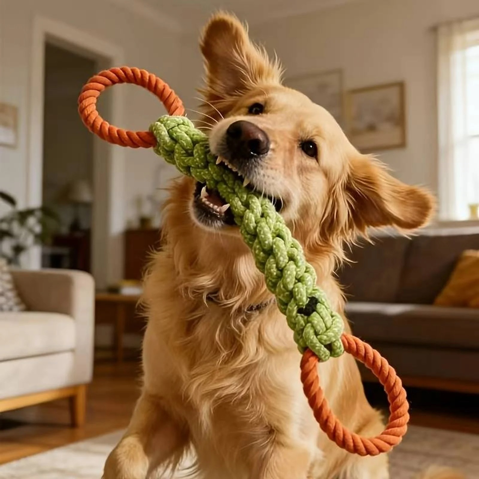 Indestructible Dog Chew Toy - Langlebiges Hunde-Seil-Knotenspielzeug, Hunde-Kauseil-Spielzeug, Robustes Kauspielzeug für