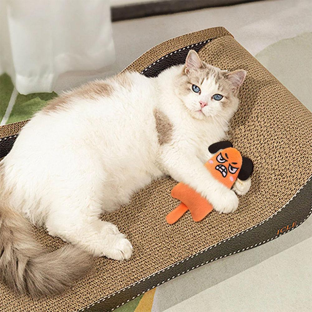 Catnip Interactive Plush Mouse - Cartoon Ausdruck Katze Spielzeug Plüsch Haustier