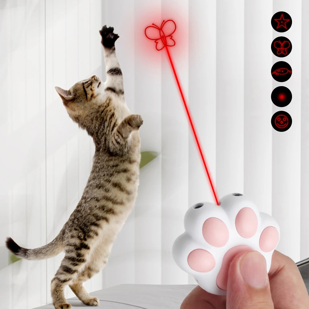 Interactive Squeaky Plush Dog Toy - Lustiges Laser-Haustierspielzeug, wiederaufladbar, 5 verstellbare Muster