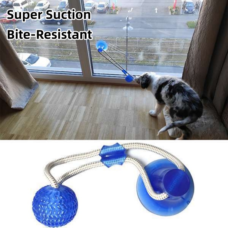 Suction Cup Dog Tug Toy - Langlebiges Saugnapf-Hundespielzeug Interaktiver TPR-Kauball zur Zahnreinigung