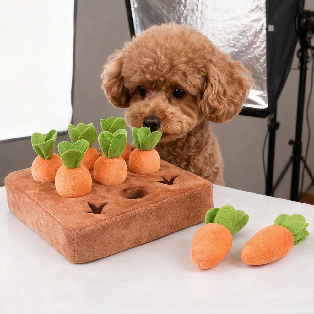 Snuffle Mat For Dogs - Stressabbau-Karotten-Schnüffelmatte mit Abnehmbaren Karotten Interaktives Fütterungs-
