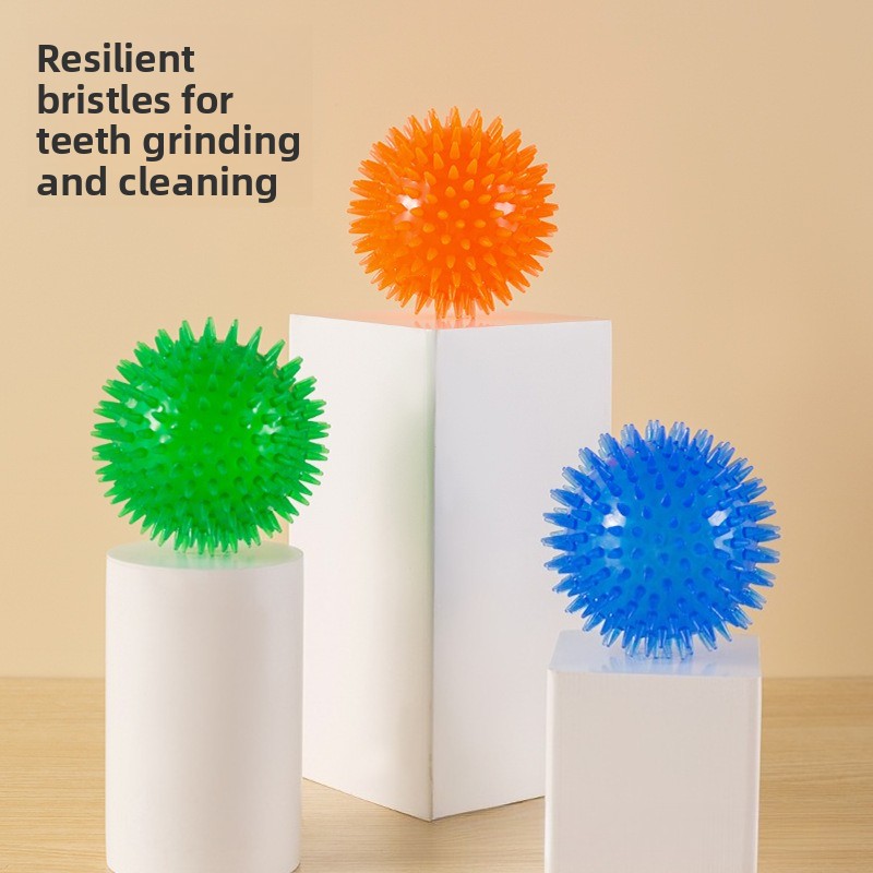 Indestructible Dog Chew Toy - Hochelastischer TPR-Quietschball mit Stacheln für Hunde