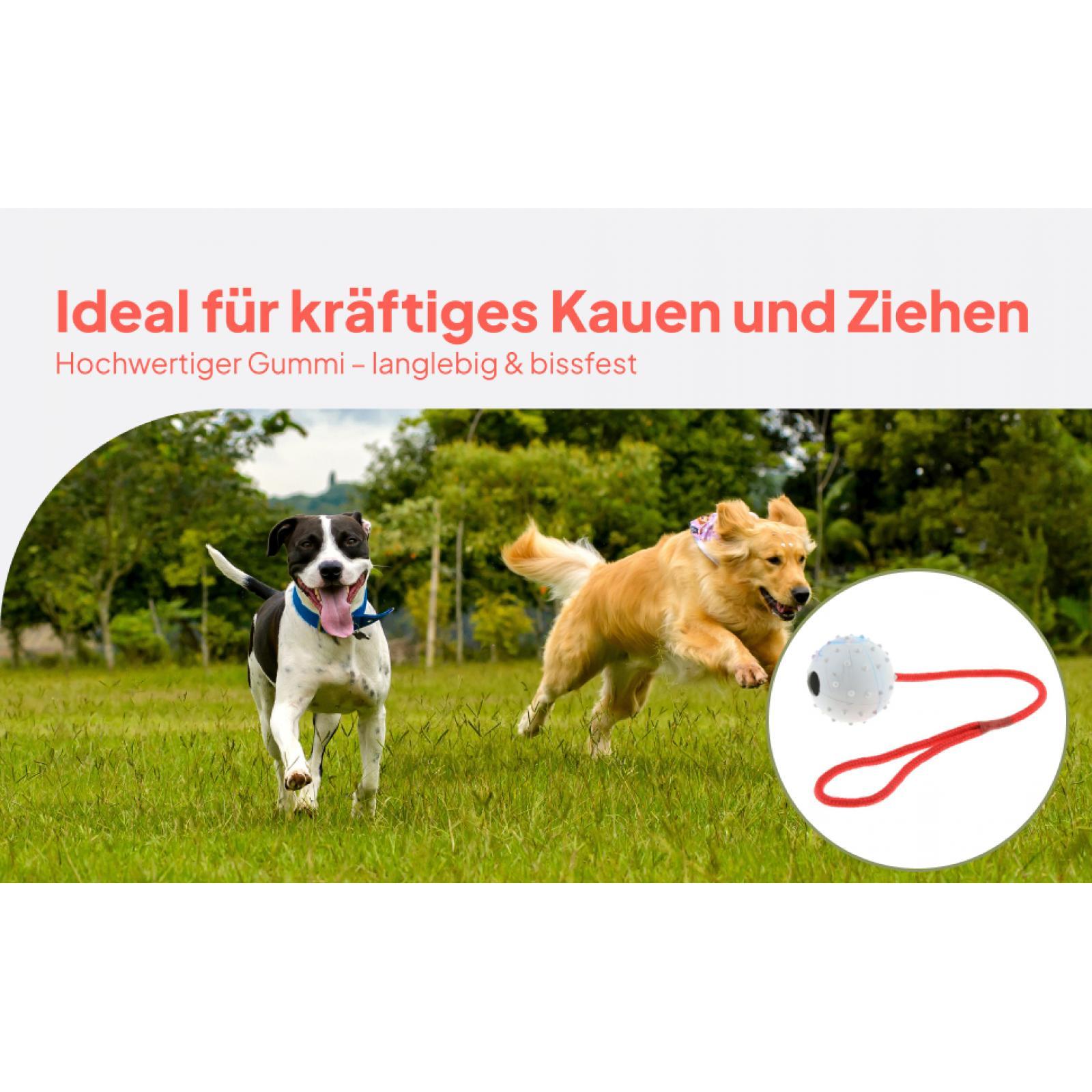 Rubber Treat Dispensing Dog Toy - Haustier-Trainingsspielzeug Weicher Gummi-Kauball Interaktiver Leckerli-Spender für